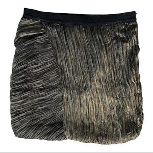 DO+BE Gold Black Metallic Elastic Waist‎ Mini Bubble Skirt Size Small.